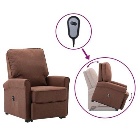 Vidaxl Reclinerfåtölj Med Uppresningshjälp Brun Tyg Brun