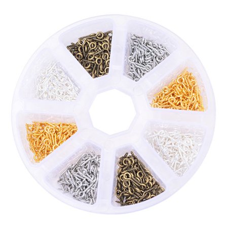 Mini Øye-kroker, Små Skrue-øye-hengsler, 4 Farger Skrue-øye-kroker, T