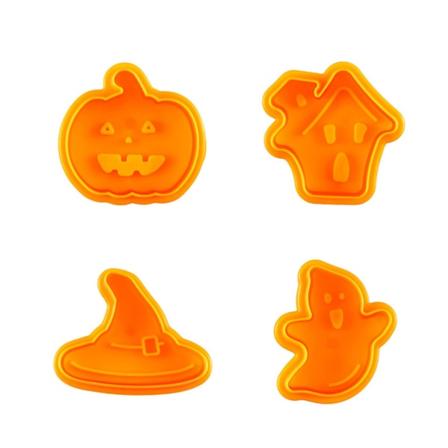 4-delt sæt 4 pak Cartoon Halloween Plastikforme Sukkerkager Cupcakes Chokolade Bage 4-delt sæt