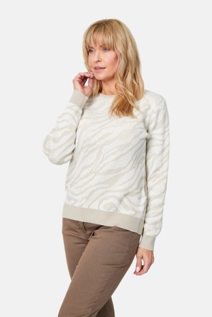 SIGNATURE - Strik - Råhvid - Zebra Mønstret