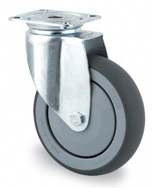 Tente 2470PJP125P50 Leddhjul termogummi, plate 77 x 67 mm 125 mm, Garasjeinnredning & oppbevaring