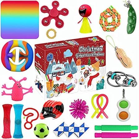 Adventskalender Lekesett, 24 stk Juleräknedagskalender Sansestimulerende Fidget-leker 1