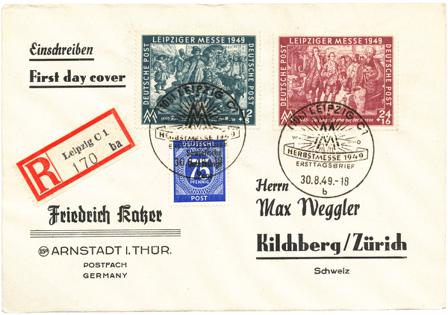 Tyskland Zoner 1949 - MICHEL 240/241+210 - Stemplet