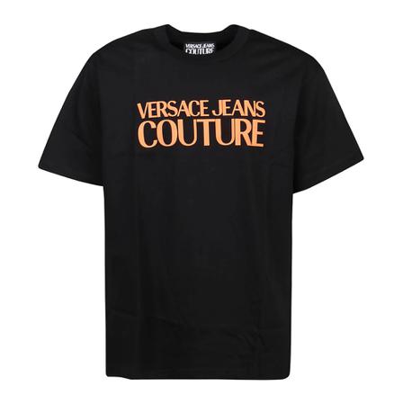 Versace Jeans Couture Logo Fluo T-Shirt 73Gaht03Cj00T Sort, Herre