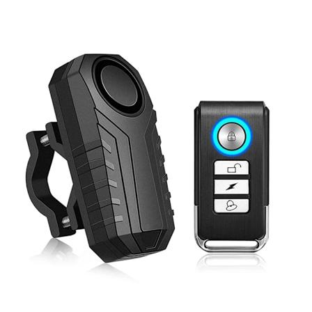 Extractme Motorcykel Tyverialarm med Fjernbetjening 113DB Trådløs Vandafvisende Bil Elektrisk Cykel Sikkerhed Anti-Lost Alarm Black With Bracket