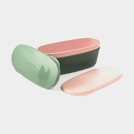Brotdosen Light My Fire SnapBox Oval SandyGreen / DustyPink, terralene, 320 ml, 2-pack - Camping