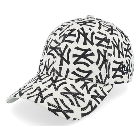 New Era - MLB Wit adjustable Cap - New York Yankees Monogram 9FORTY Black/White Adjustable @ Hatstore