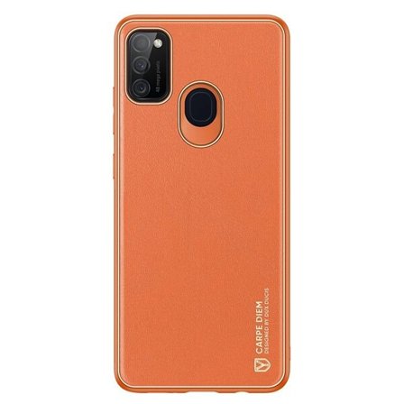 Dux Ducis Yolo elegantti tapaus pehmeä TPU ja PU-nahkaa Samsung Galaxy M30s oranssi