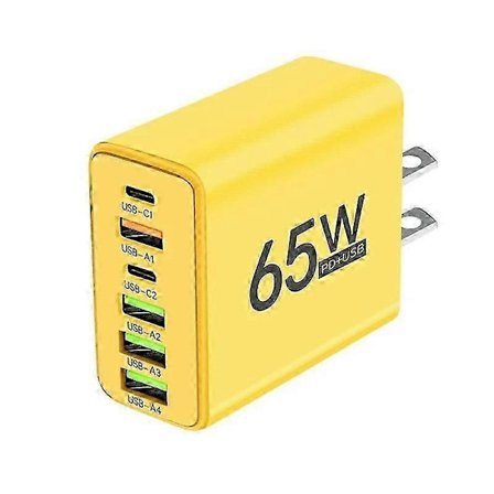 65W USB-laddare 6 Port PD Typ C Snabbladdningsadapter För iPhone 13 14 15 Samsung Xiaomi Huawei Mobiltelefon Vägg Snabbladdare
