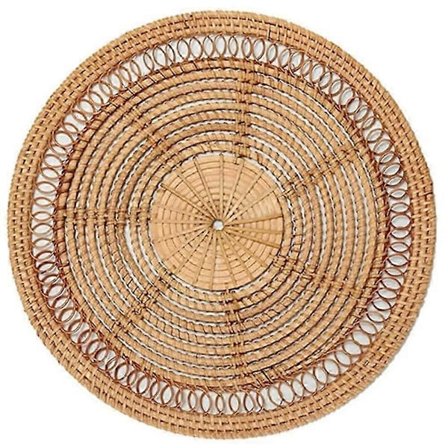 Naturlig Boho Vevd Kurv Dekorativ Rattan Vevd Dekor Vevd Veggoppheng