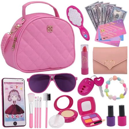 Legetøjstaske til små piger – Prinsessesæt med taske, telefon og makeup-legetøj, 3-8 år_TF_TF