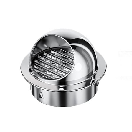 Rund Luftventil Grill Ventilasjon Grillhette, Luftventilkanal Rustfritt Stål Ventilasjon Grill med Insektnett, 100mm (1 stk)