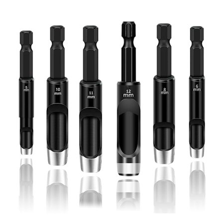 Hulstanse sett med sekskantet skaft, lærhullstanseverktøy