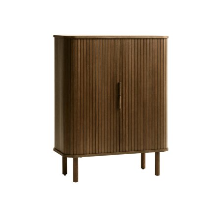 Cavo skab, røget, 113x90cm - Elegant opbevaringsskab i MDF, egefiner og massiv eg - Moderne design med rummelige hylder - 90x40x113cm
