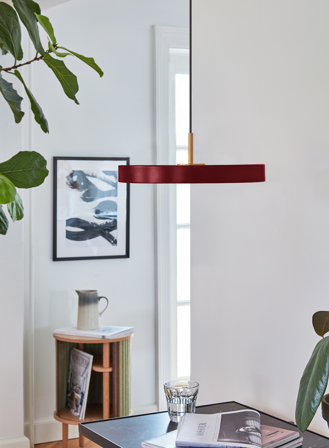 Asteria mini taklampe Ø31 - rubinrød