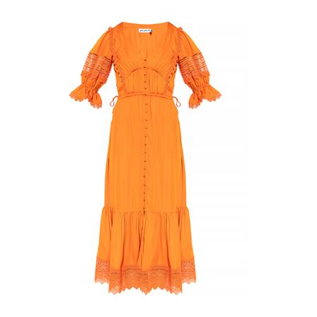 Self Portrait, Short Sleeve Dress Pomarańczowy, Kobieta, Rozmiar: M
