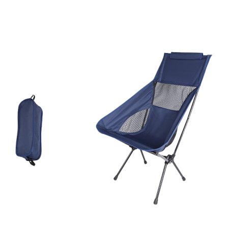 1PC Bärbar Campingstol (Marinblå), Ultralätt Nätstol, Utomhus Fällbar Stol, Fällbar Strandstol, Bärbar Säte, Kompakt Stol med Bärväska för 