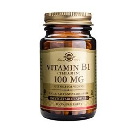 Solgar B1-vitamin 100 mg (Thiamin) 100 kaps., Helse & Madvarer, B-vitamin, B1 Vitamin