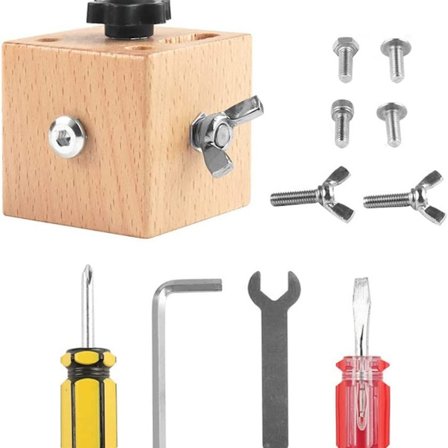 Skrutrekkertavle, treskruetavle, pedagogisk leketøy for barn fra 3 år og oppover