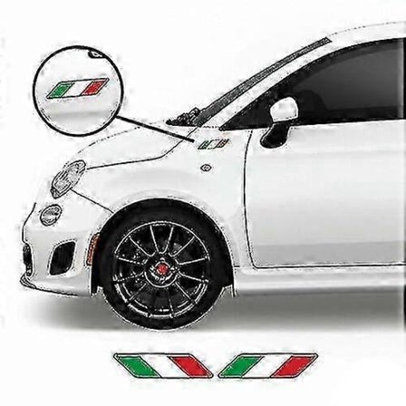 Sidovinge Stripes Vinyl Dekal Klistermärken med Italiensk Flagga för Fiat 500 Abarth Scorpion Modeller