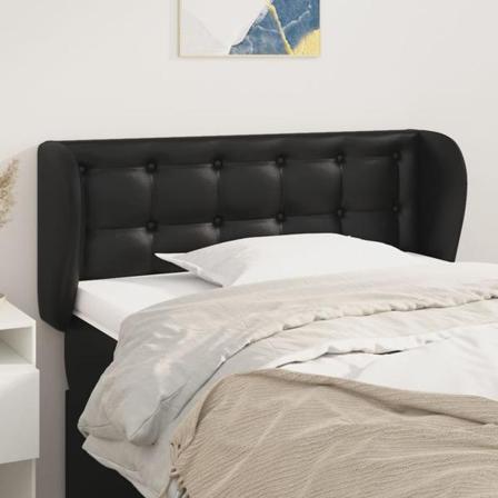 Vidaxl Huvudgavel Med Kanter Svart 103x23x78/88 Cm Tyg Svart