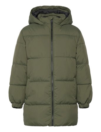 Mango Long Coat With Padded Lining - Green - 8