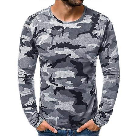 Miesten Camo-kuvioinen pyöreäkauluksinen pitkähihainen T-paita Pusero Kesäinen rento slim fit -paita