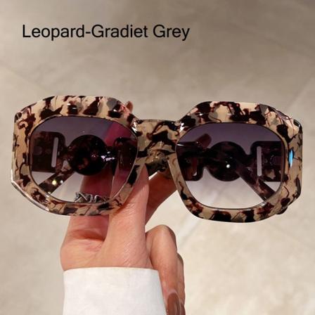 Overdimensjonerte solbriller for menn og kvinner solbriller Leopard-Gradiet Grey