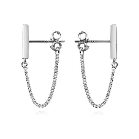 1 par legerings øreringe Minimalistiske stænger øreringe med kæde Hængeøreringe til kvinder