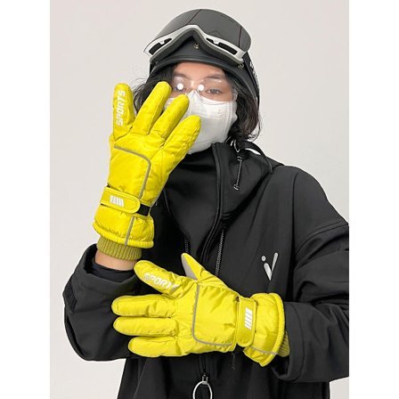 Skihandsker til mænd og kvinder, fløjl, fortykkelse, kuldesikre, udendørs sport, varme vintercykling, vandtætte, anti-slip touch screen handsker