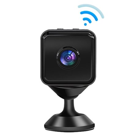 Kompakt Säkerhetskamera, 1080P HD WiFi IP-kamera med Rörelsedetektering, Mörkerseende, Loop-inspelning