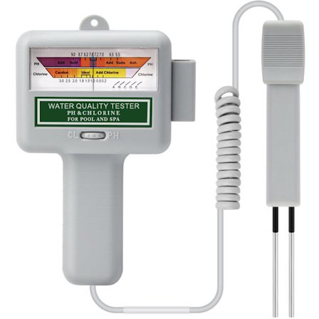 ING Digitaalinen pH-mittari - pH-arvo ja klooripitoisuus - vedenlaadun testaaja Sopii juomavedelle, uima-altaille ja akvaarioille