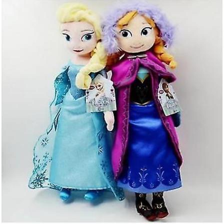 50 cm 2 stk Frozen Prinsesse Anna Elsa Snødronning Dukke Barn Leke Julegaver Fyllte Plysj
