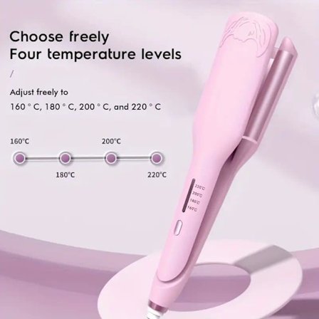 Krøllejern & Hårstyling til Kvinder, Dobbelte Tønder, Dybde & Brede Bølger, Perfekt Gave_TF_TF Pink
