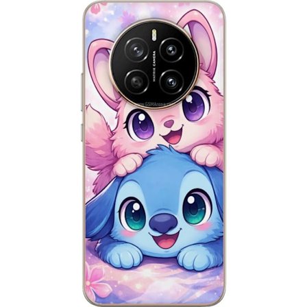 Kompatibel Mobilcover til Honor Honor Magic7 Sød kawaii illustration med pink og blå fantasidyr, store øjne og bløde farver perfekt til børnevær