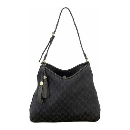 Gucci Vintage, Pre-owned Shoulder Bags Zwart, Dames, Maat:ONE Size,Zilver,gevlochten