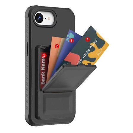 For Kompatibelt iPhone 16e Deksel Hud-Berørings Kort Holder TPU + PC Telefondeksel med Speil Støtte