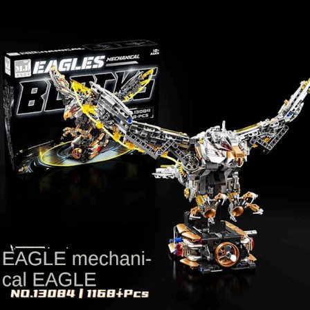 Semi-mekanisk haj byggkloss partikel dinosaurie papegoja bönsyrsa modell leksak