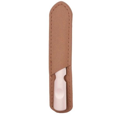 Neglefil i rustfrit stål med læderetui, dobbeltsidet og filer negle til mænd og kvinder