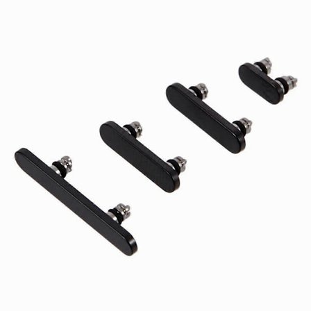 Til iPhone 15 Pro Max OEM Sideknapper Sæt (Lydløs+Strøm+Volumenknapper) (uden logo) - Natur (FMY) Multicolor Black