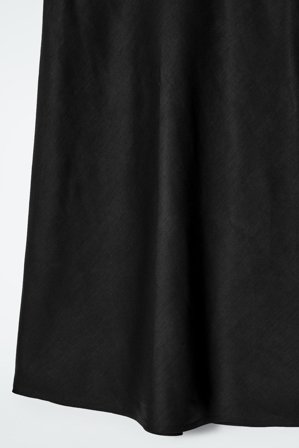 COS Women's Gonna Midi A Colonna In Misto Lino in Nero