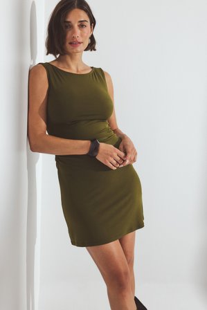 NA-KD Sleeveless Jersey Mini Dress - Jerseykjoler - Grøn - M