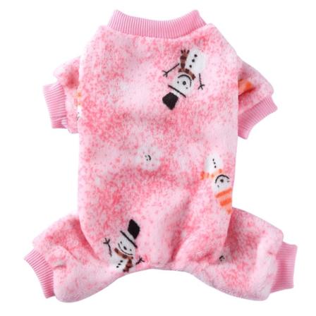 Julmönster tröja Pyjamas för små medelstora hundar, julkläder Nyår Jumpsuit för hund Coral Fleece tröjor Varm kappa SDZ110 L
