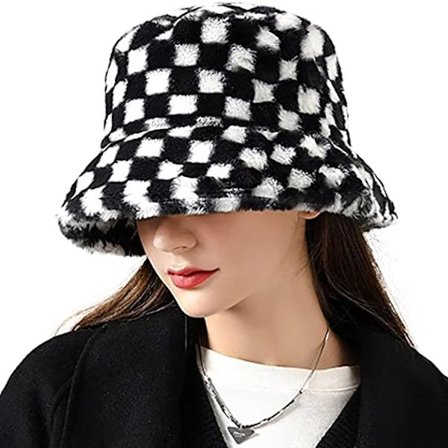 Vinterplyschhinkhatt Faux Fur Bucket Hat Tjock Ullhinkhatt
