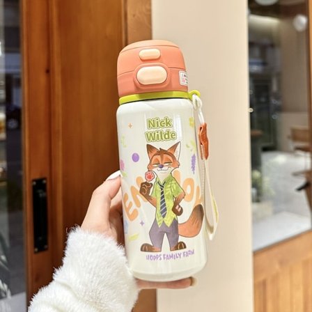 Zootopia Muki - Suuri Tilavuus Judylla & Nickillä | Täydellinen Viilentäviin Juomiin | Trendikäs Jäämuki Pillillä LK-Ice King Nicki 800ml yksittäinen 