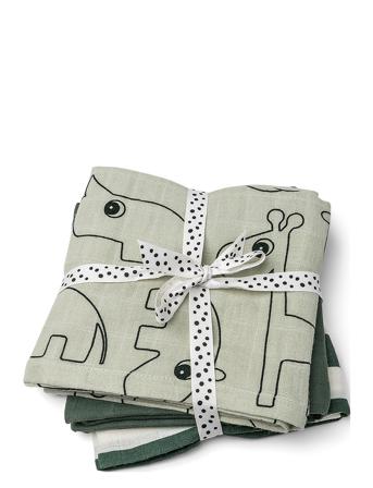 Burp Cloth 3-Pack Deer Friends Baby & Maternity Baby Sleep Muslins Muslin Cloths Grønn D By Deer*Betinget Tilbud