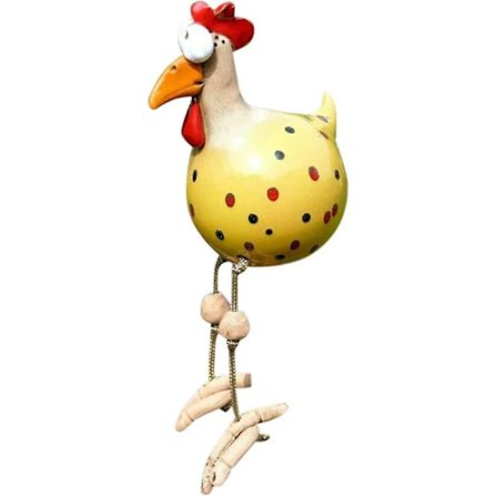 Kycklingträdgårdsdekoration, påskdekoration, harts tupp prydnad rolig kycklingdekoration keramisk trädgårdsstaty konst utomhus uteplats dekoration 