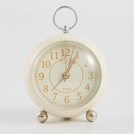 Tyst Sängbordsklocka Batteridriven Tyst Analog Väckarklocka Sovrum Retro Väckarklocka