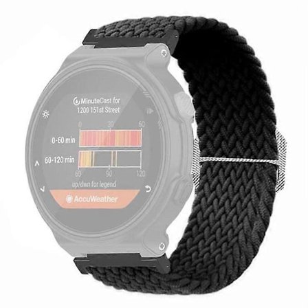 Yhteensopiva Garmin Forerunner 220 / 230 / 235 / 735XT / 620 / 630 -kellon ranneke, joustava punottu nylonnauha