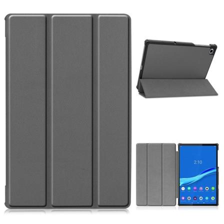 Lenovo Tab M10 FHD Plus kest v kolminkertainen nahkakotelo - Harmaa Silver grey